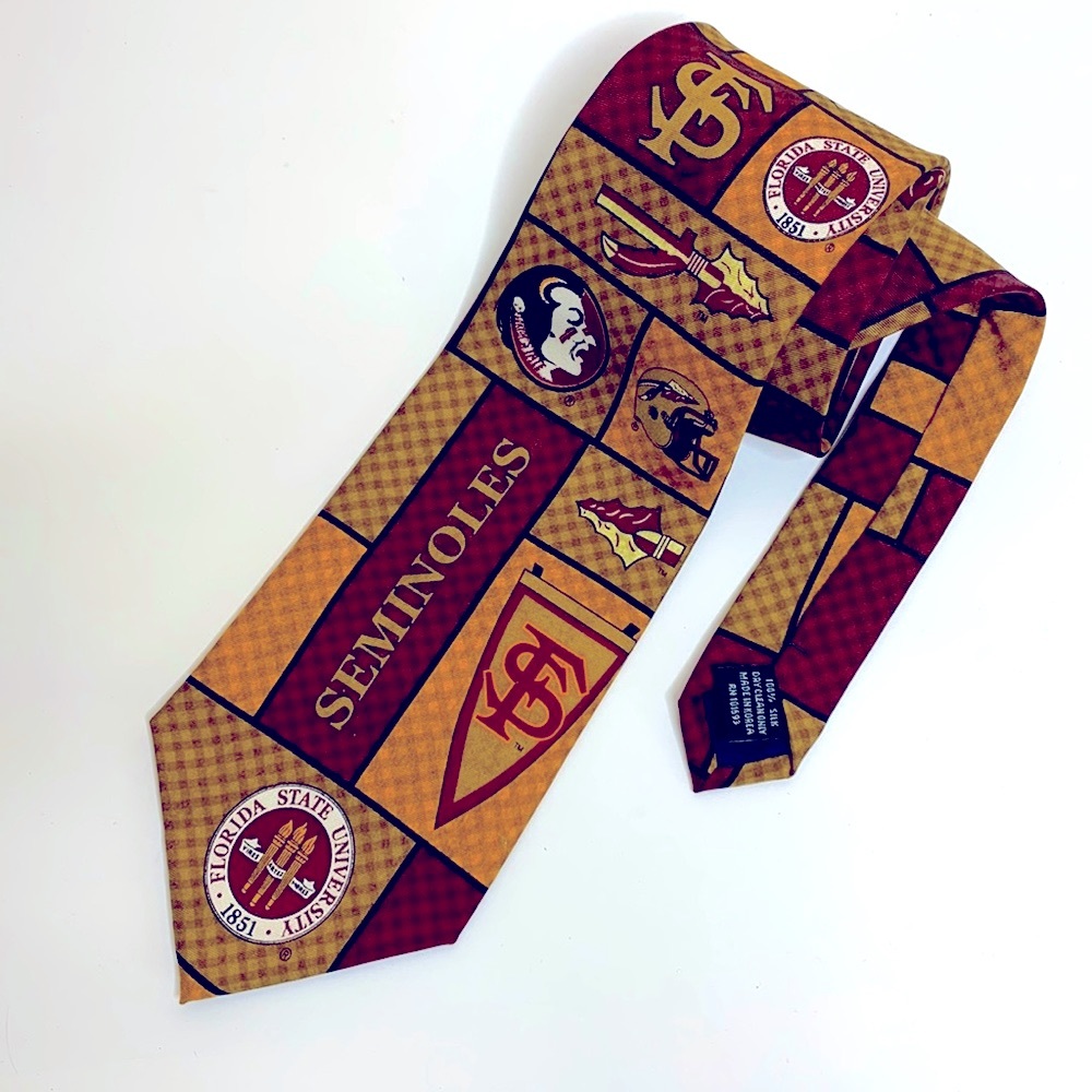 Florida State University | 100% Silk Alumni Neck Tie | Indian Helmet Patterned